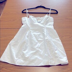 Elegant White Satin Dress